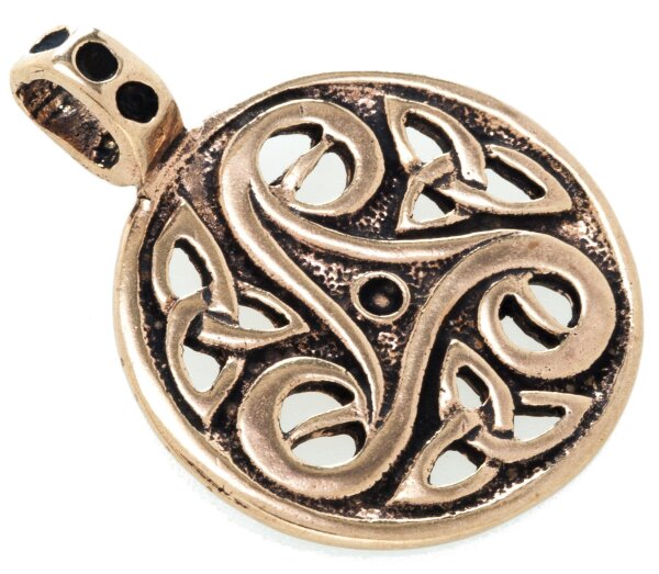 Schmuck Anh&auml;nger DEVYN &Oslash; 3.1 cm Triskele Celtic Vintage Bronze