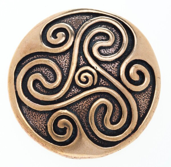 Gro&szlig;er Schmuck Anh&auml;nger CAILA 4.5 cm Triskele Vintage Bronze