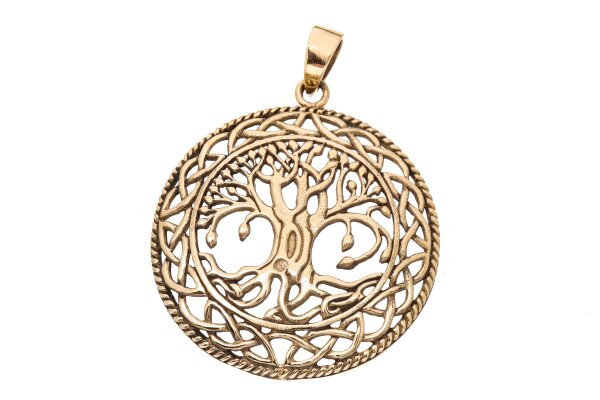 Schmuck Anh&auml;nger RUNA &Oslash; 3.5 cm Lebensbaum Keltische Knoten Bronze