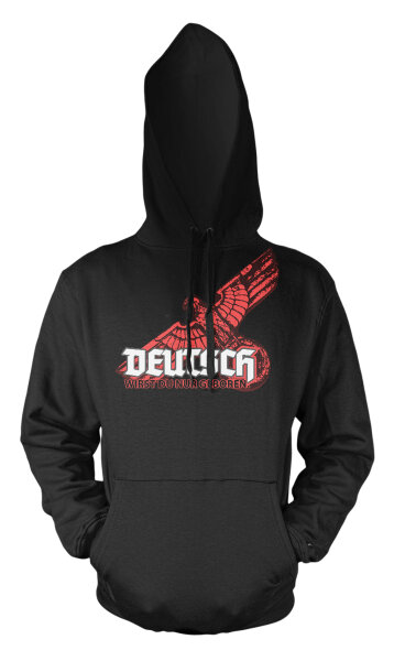 Deutsch wirst du nur geboren Herren Hoodie Kapuzenpulli XL