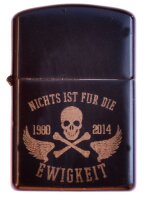 Sturmfeuerzeug Nichts ist f&uuml;r die Ewigkeit schwarz