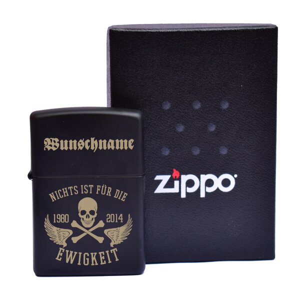 ZIPPO Sturmfeuerzeug Nichts ist f&uuml;r die Ewigkeit mit WunschText Geschenkidee