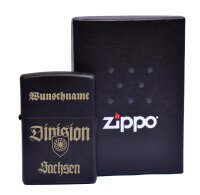 ZIPPO Sturmfeuerzeug Division Sachsen mit WunschText...