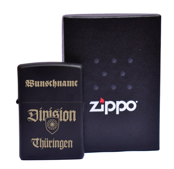 ZIPPO Sturmfeuerzeug Division Th&uuml;ringen mit WunschText Geschenkidee