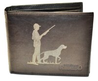 J&auml;gersmann mit Hund - Herrengeldb&ouml;rse Rindleder