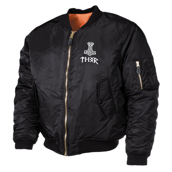 MA1 Bomberjacke - Thorhammer Mj&ouml;lnir Thor Odin Wikinger Vikings