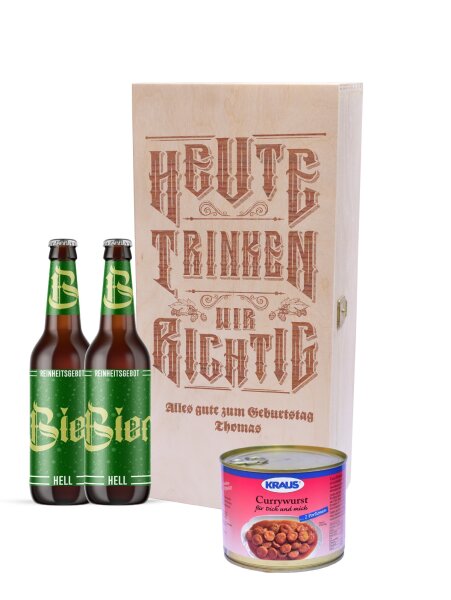 Geschenkbox Heute trinken wir richtig mit Wunschnamen