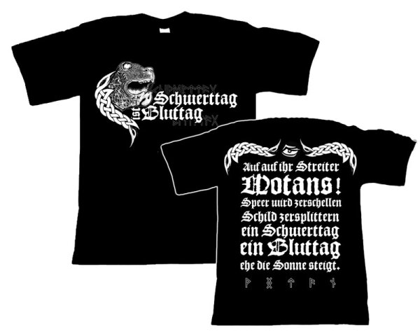 Schwerttag ist Bluttag - Tshirt Midgard Asatru Thor Wotan Odin Valhall Vikings S