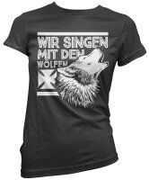 Wir singen mit den W&ouml;lfen - Ladyshirt Deutschrock...