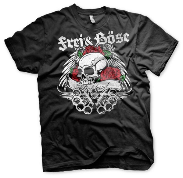 Frei & B&ouml;se - Staatsfeind -Tshirt 1%er Hooligans Ultras Totenkopf Tattoo onkel