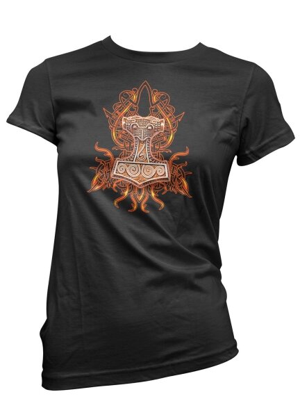 Zu richten den Feind - Ladyshirt Mj&ouml;lnir Thor Odin Wotan