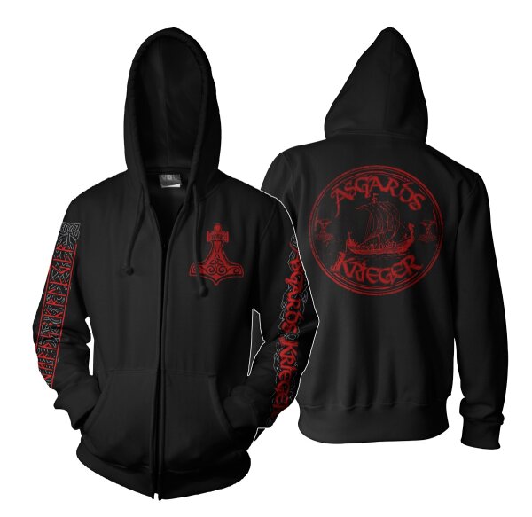 Asgards Krieger 4 Vikingship - KapuzenzipJacke Odin Wotan Thor