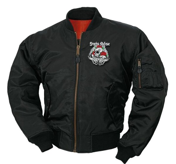 MA1 Bomberjacke schwarz - Frei u. B&ouml;se Staatsfeind L
