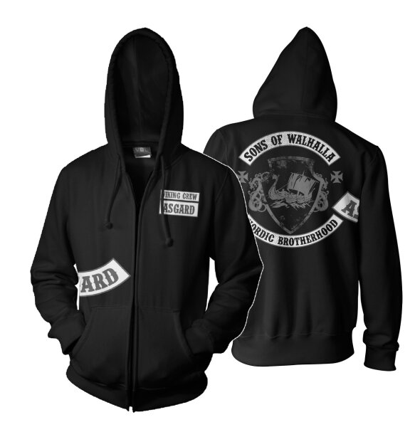 Viking Crew - Kapuzen ZIP Brotherhood Asgard MC S.o.A. Bikes 1%er Thorhammer 5XL