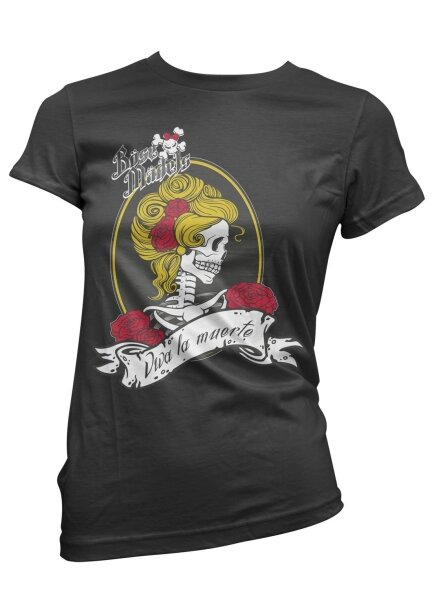 B&ouml;se M&auml;dels Viva la muerte - GirlieShirt Biker Rocker MC Deutschrock Wild