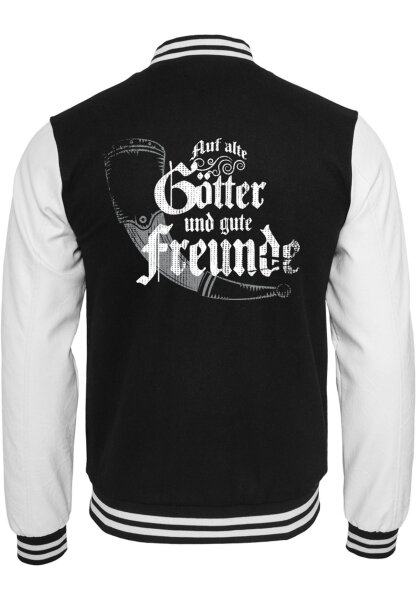 Auf alte G&ouml;tter und gute Freunde - Baseballjacke College B&ouml;se