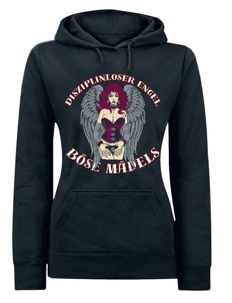 B&ouml;se M&auml;dels Disziplinloser Engel - Kapuzenspulli Damen Tattoo Biker Deutschrock